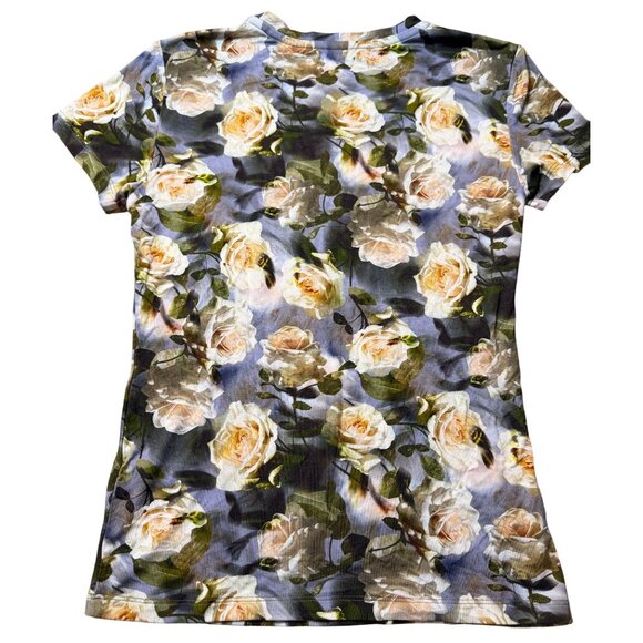 L’AGENCE Ressi Fitted Tee in Multi Cluster Floral Print Size XS New With Tags - Picture 7 of 12